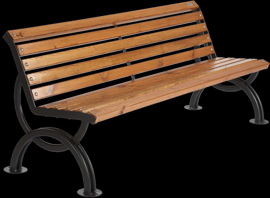 Wooden Park Bench Isolated PNG