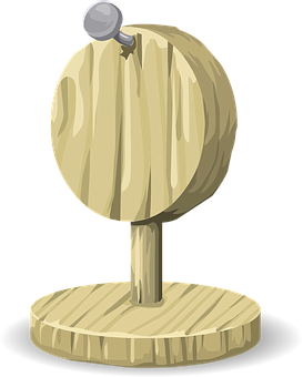 Wooden Peg Top Toy Illustration PNG