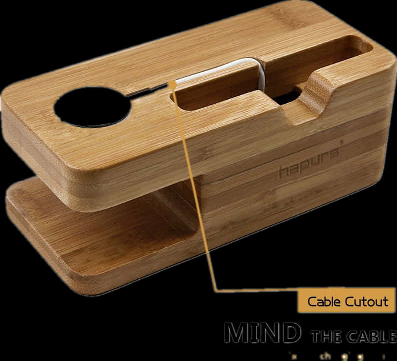 Wooden Phone Charger Holder PNG