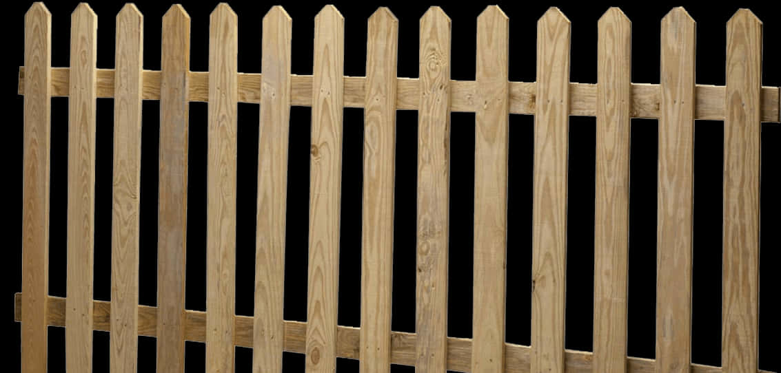 Wooden Picket Fence Black Background PNG