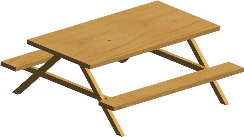 Wooden Picnic Table Isolated PNG