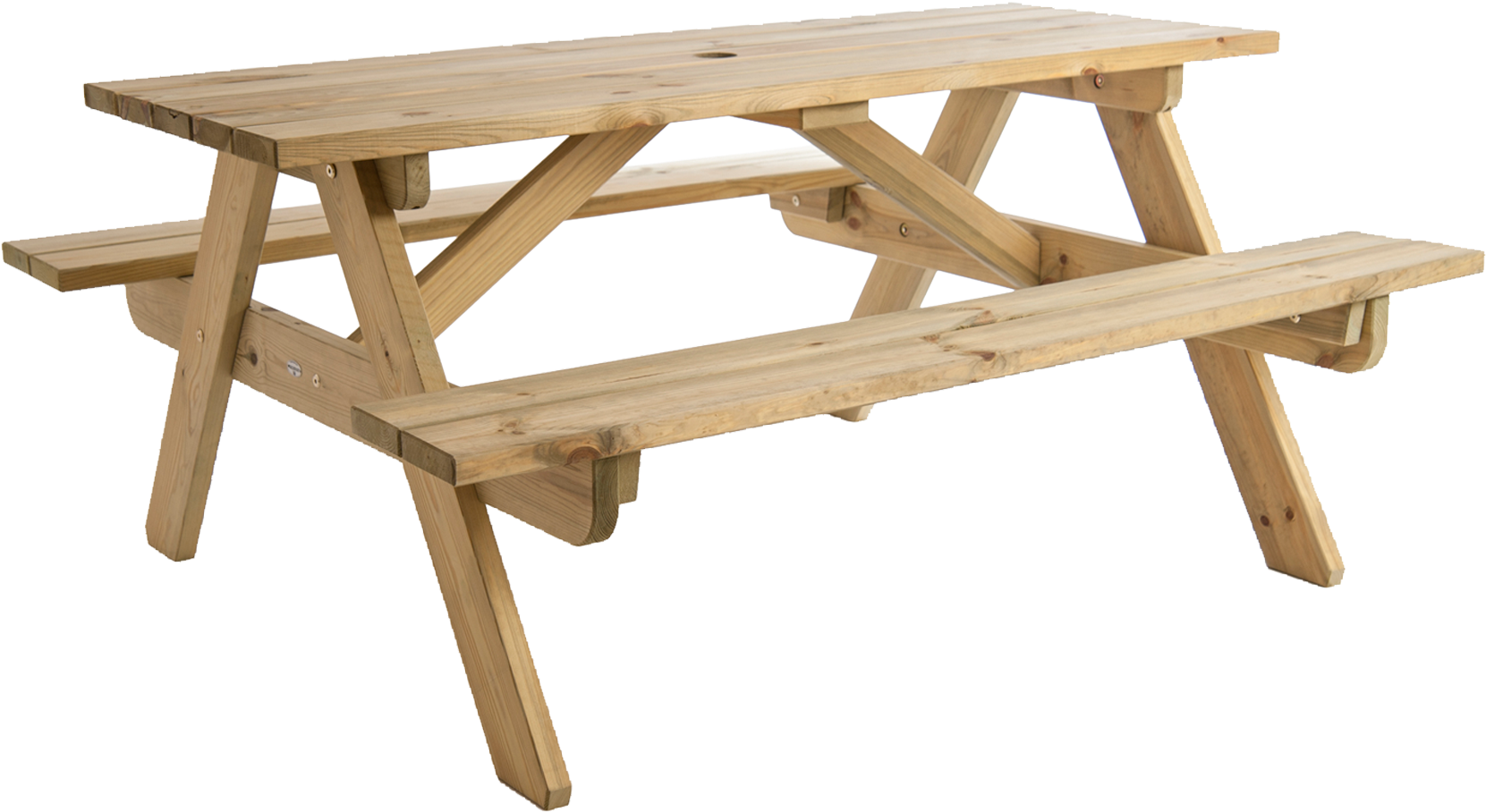 Wooden Picnic Table Isolated PNG
