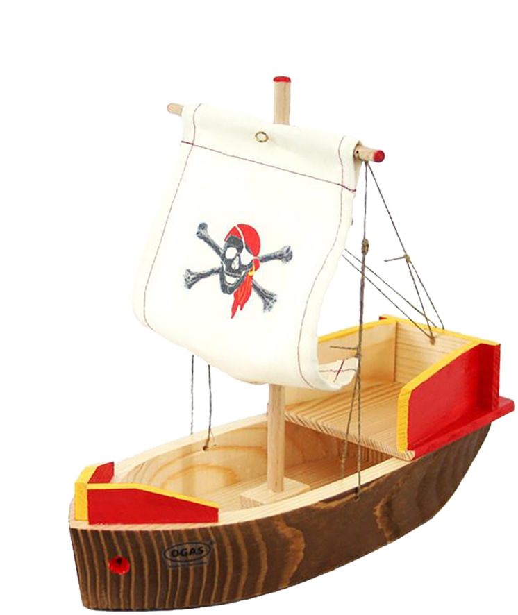 Wooden Pirate Ship Toy PNG