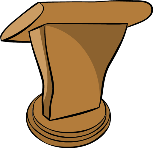 Wooden Podium Cartoon Vector PNG