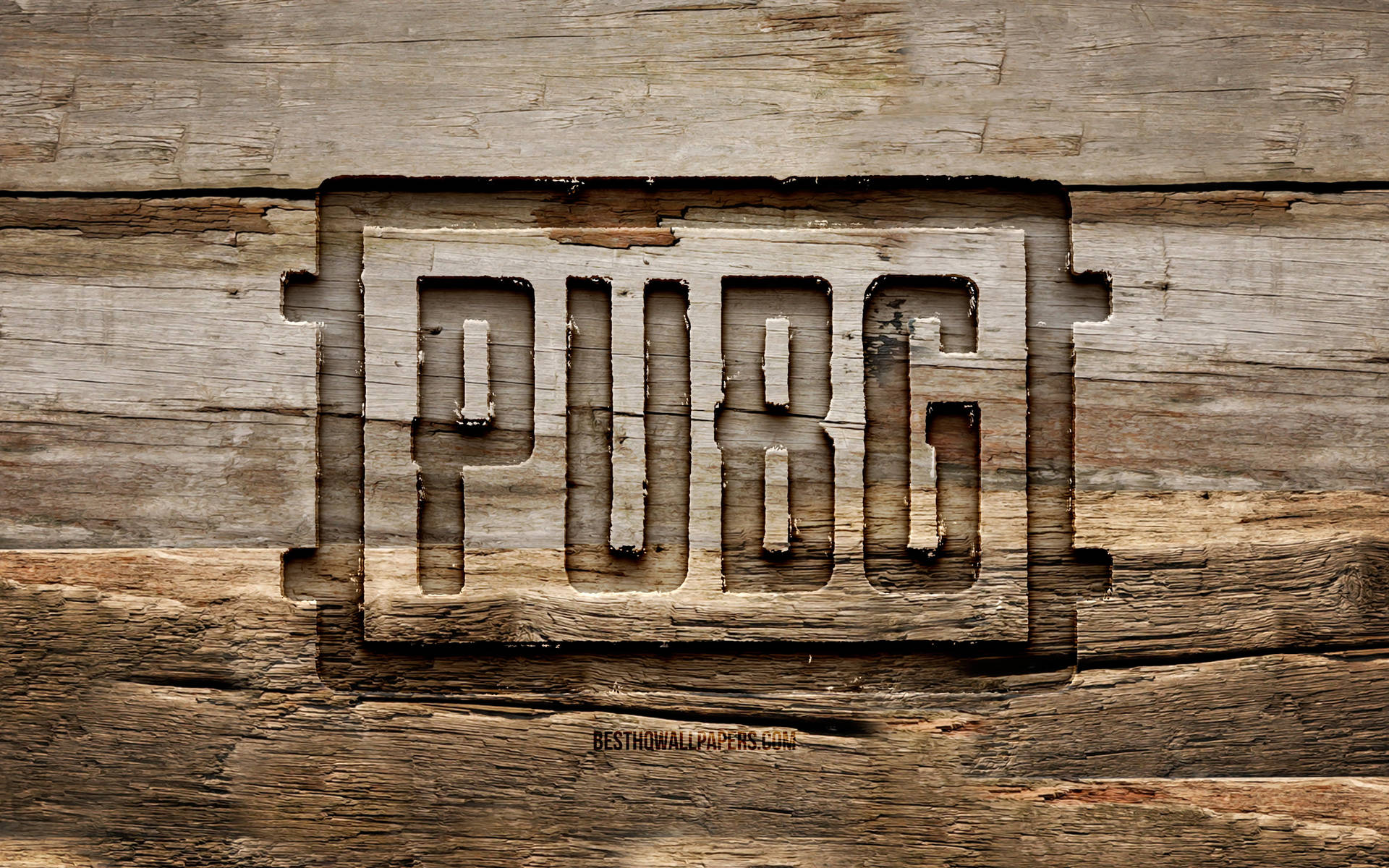 Wooden Pubg Logo Wallpaper