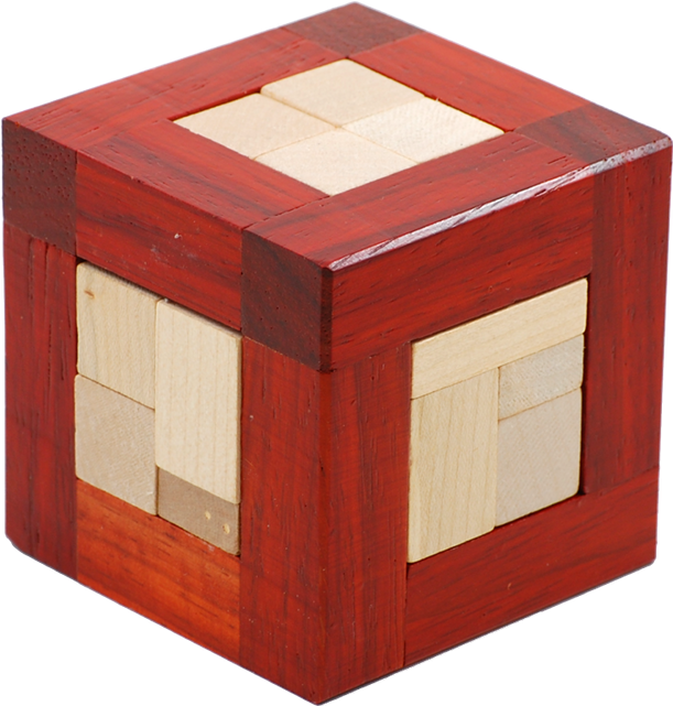 Wooden Puzzle Cube PNG