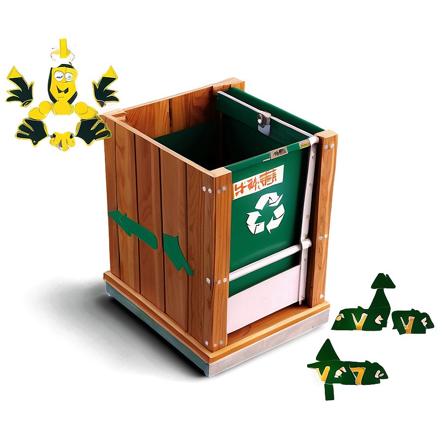 Wooden Recycle Bin Png Ljj PNG