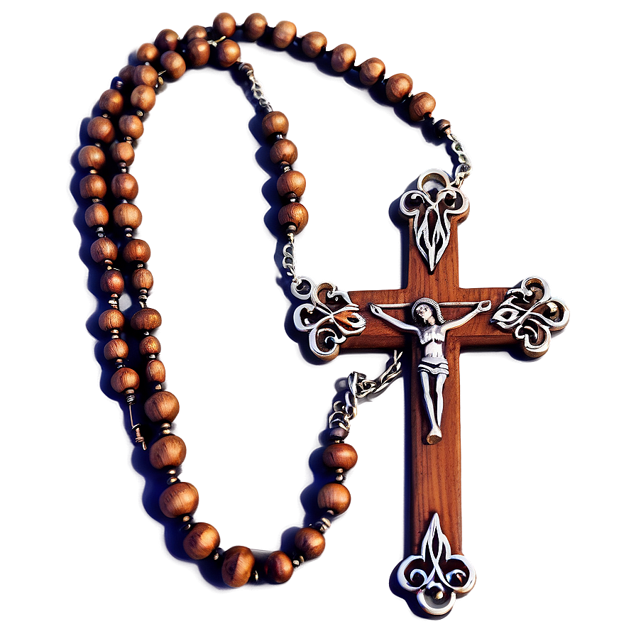 Download Wooden Rosary Cross Png Jep | Wallpapers.com