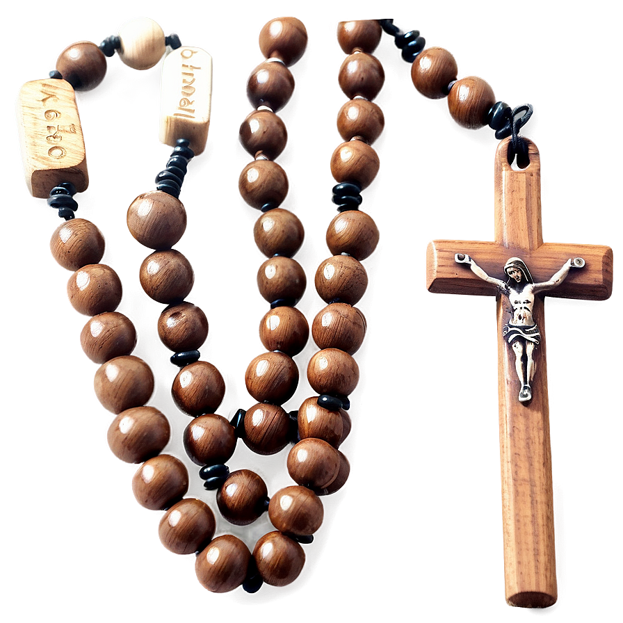 Download Wooden Rosary Cross Png Tgh | Wallpapers.com