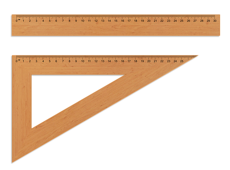 Wooden Rulerand Set Square PNG