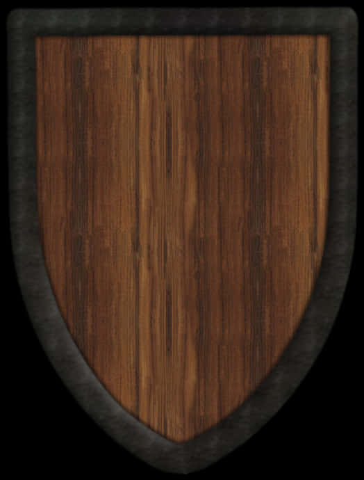 Wooden Shieldwith Black Border PNG