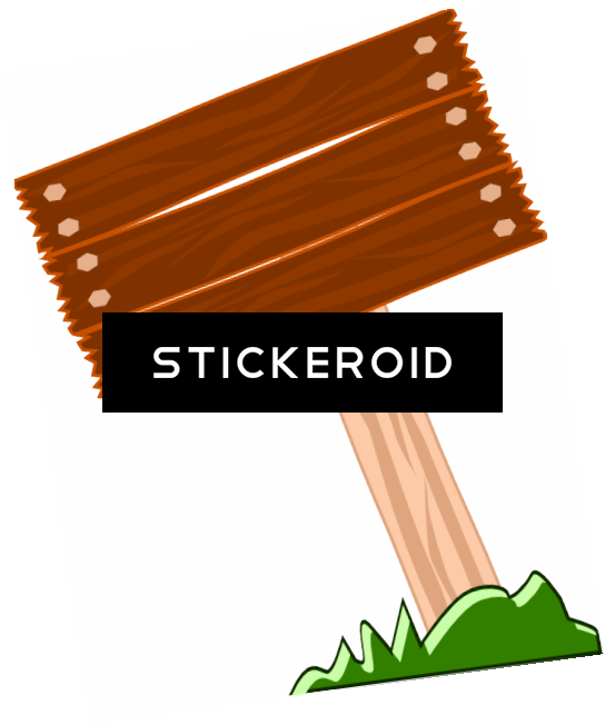 Wooden Signboard Stickeroid Illustration PNG