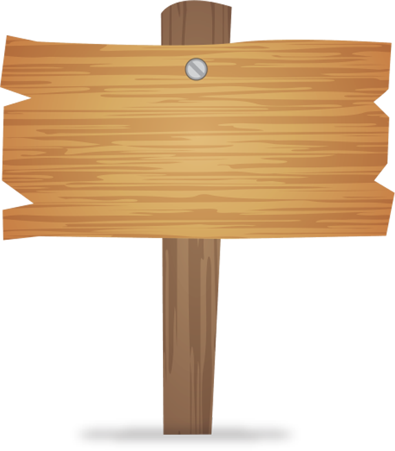 Wooden Signboard Vector Illustration PNG