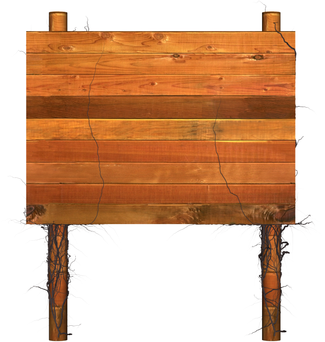 Wooden Signboardwith Roots.png PNG