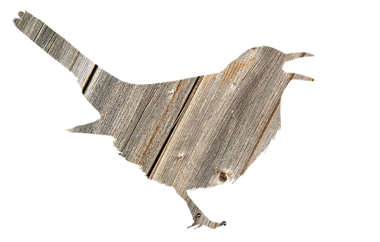 Wooden Silhouette Bird Art PNG