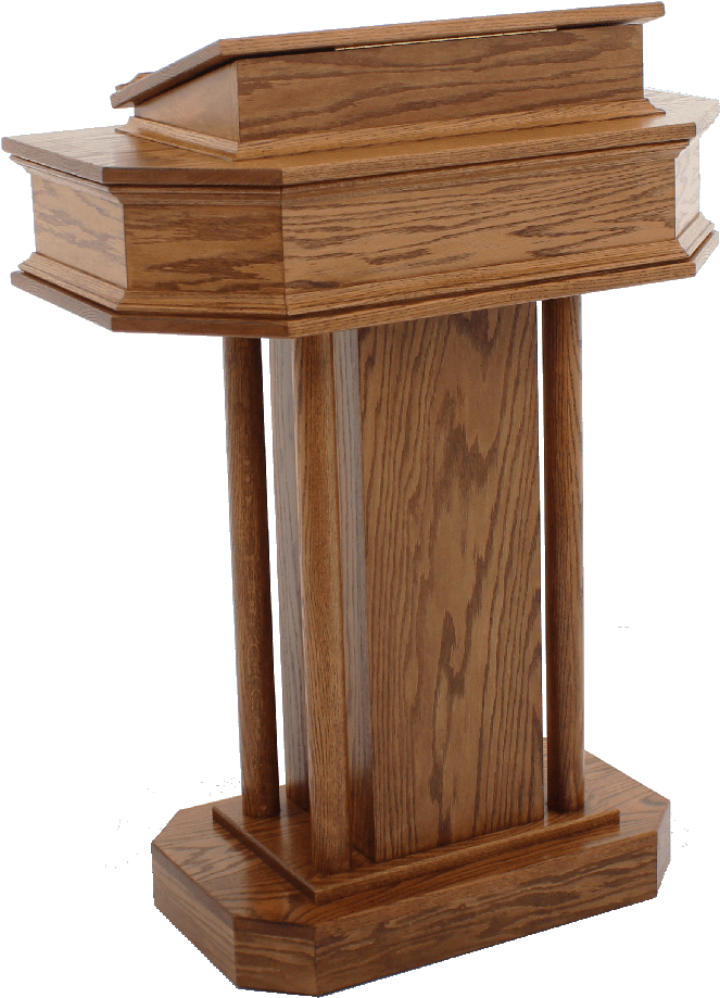 Wooden Speech Podium Isolated PNG