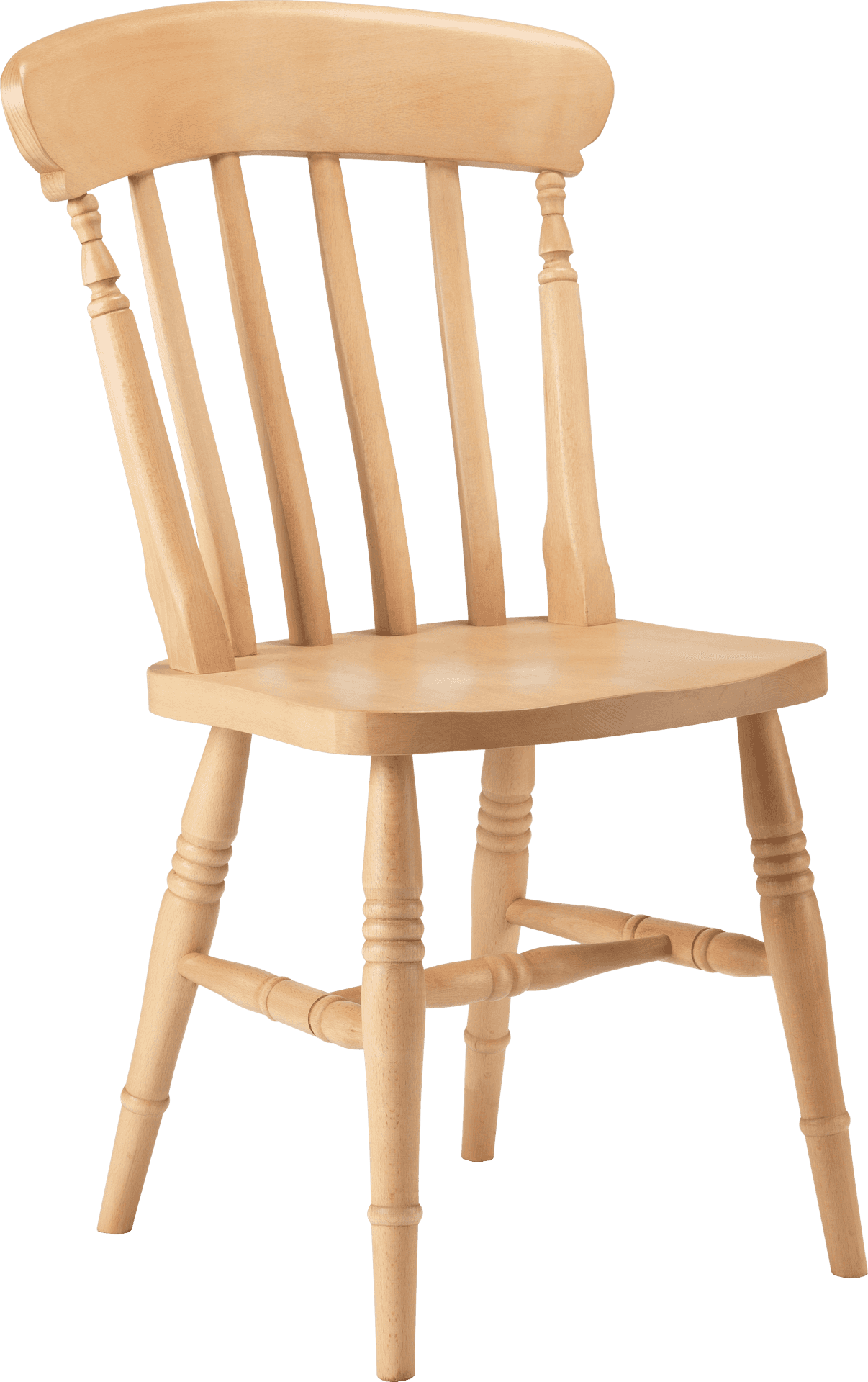 Wooden Spindle Back Chair Isolated PNG