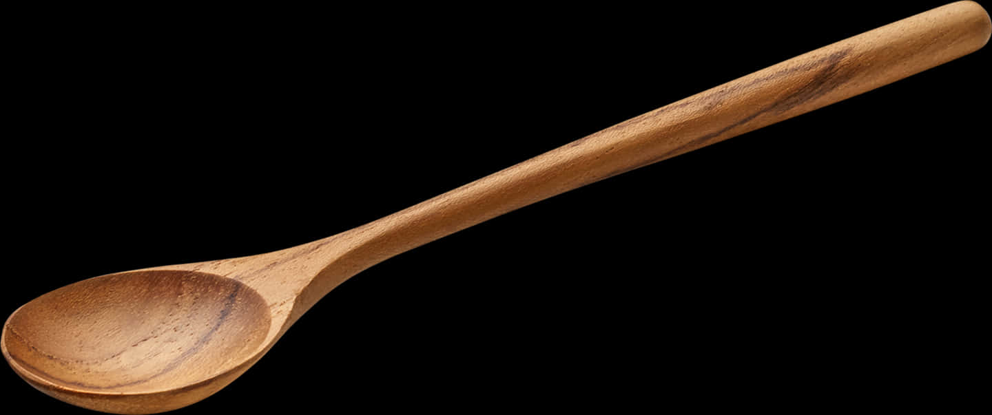 Wooden Spoon Black Background PNG