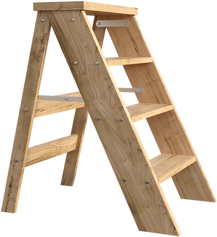 Wooden Step Ladder Isolated PNG