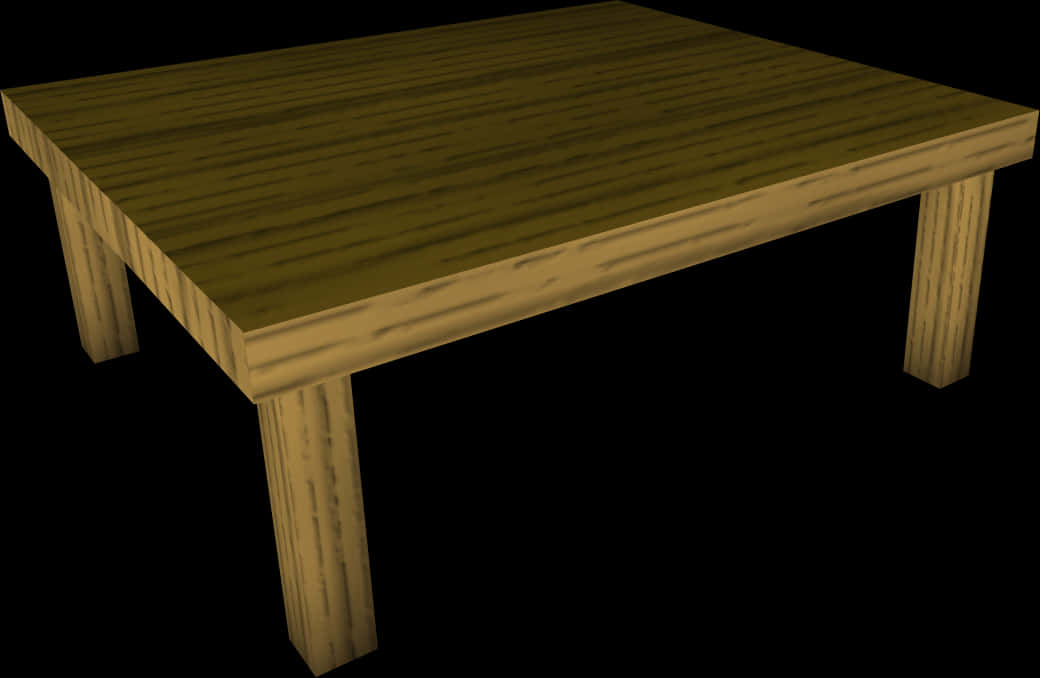 Wooden Table3 D Render PNG