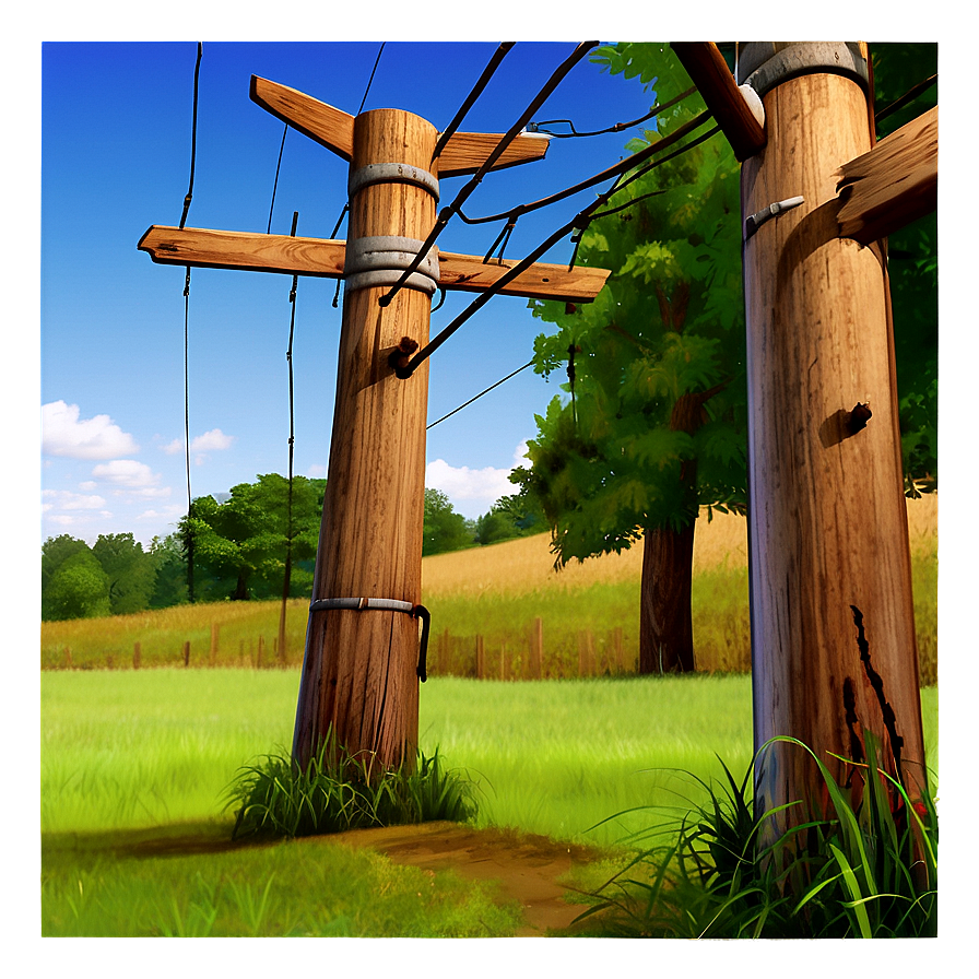 Wooden Telephone Pole Png 06132024 PNG