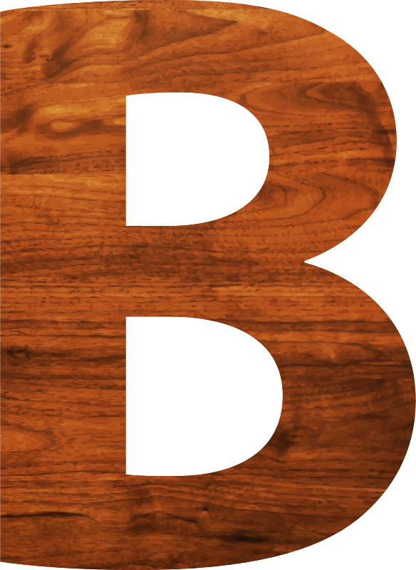 Wooden Texture Letter B PNG