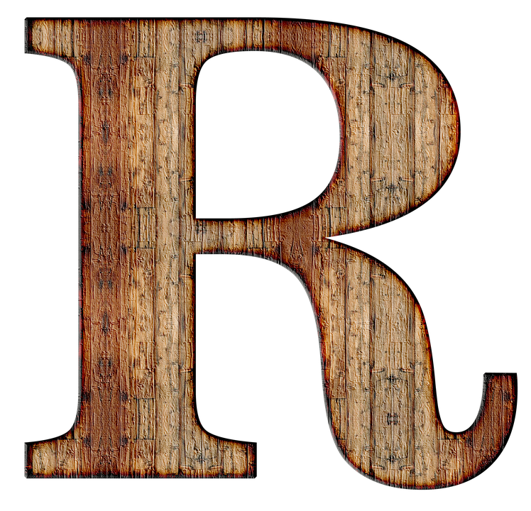 Wooden Texture Letter R PNG