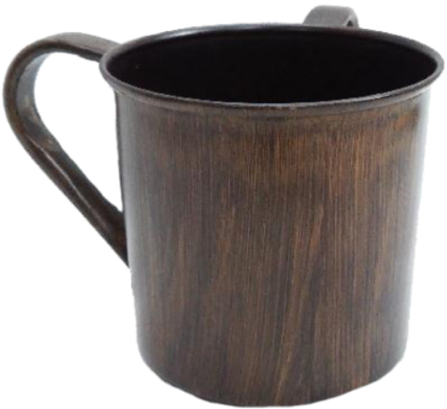 Wooden Texture Metal Mug PNG