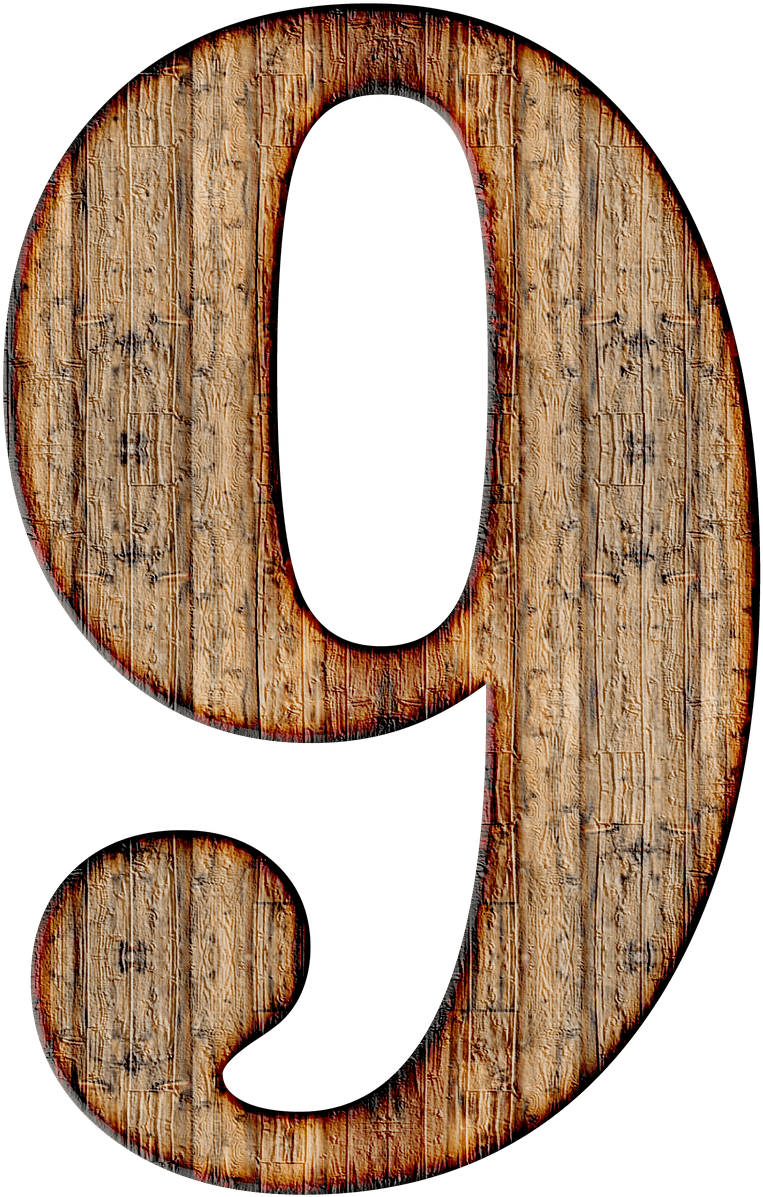 Wooden Texture Number9 PNG