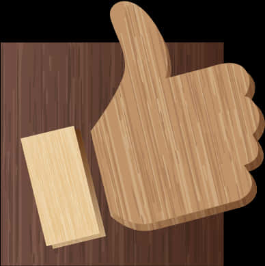 Wooden Thumb Up Symbol PNG