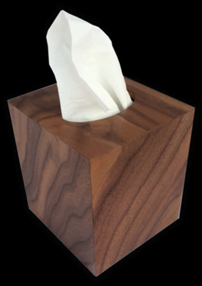 Wooden Tissue Box Square Design PNG