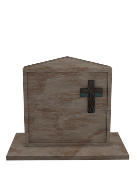 Wooden Tombstonewith Cross PNG