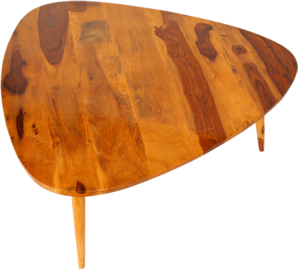 Wooden Triangular Coffee Table PNG