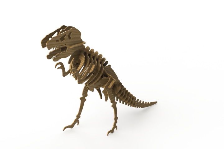 Wooden Tyrannosaurus Rex Skeleton Model PNG