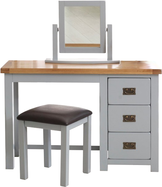 Wooden White Computer Deskwith Stool PNG