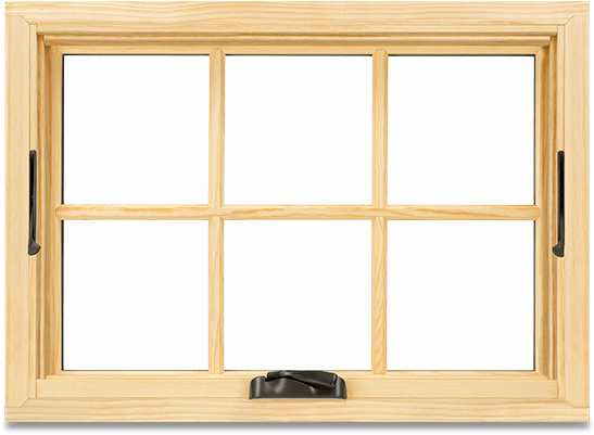 Wooden Window Framewith Handles PNG