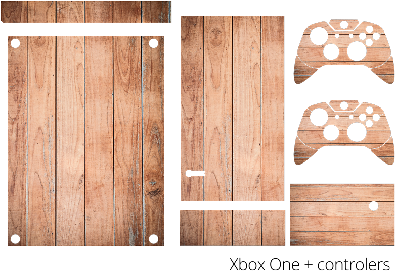 Wooden Xbox One Skin Design PNG