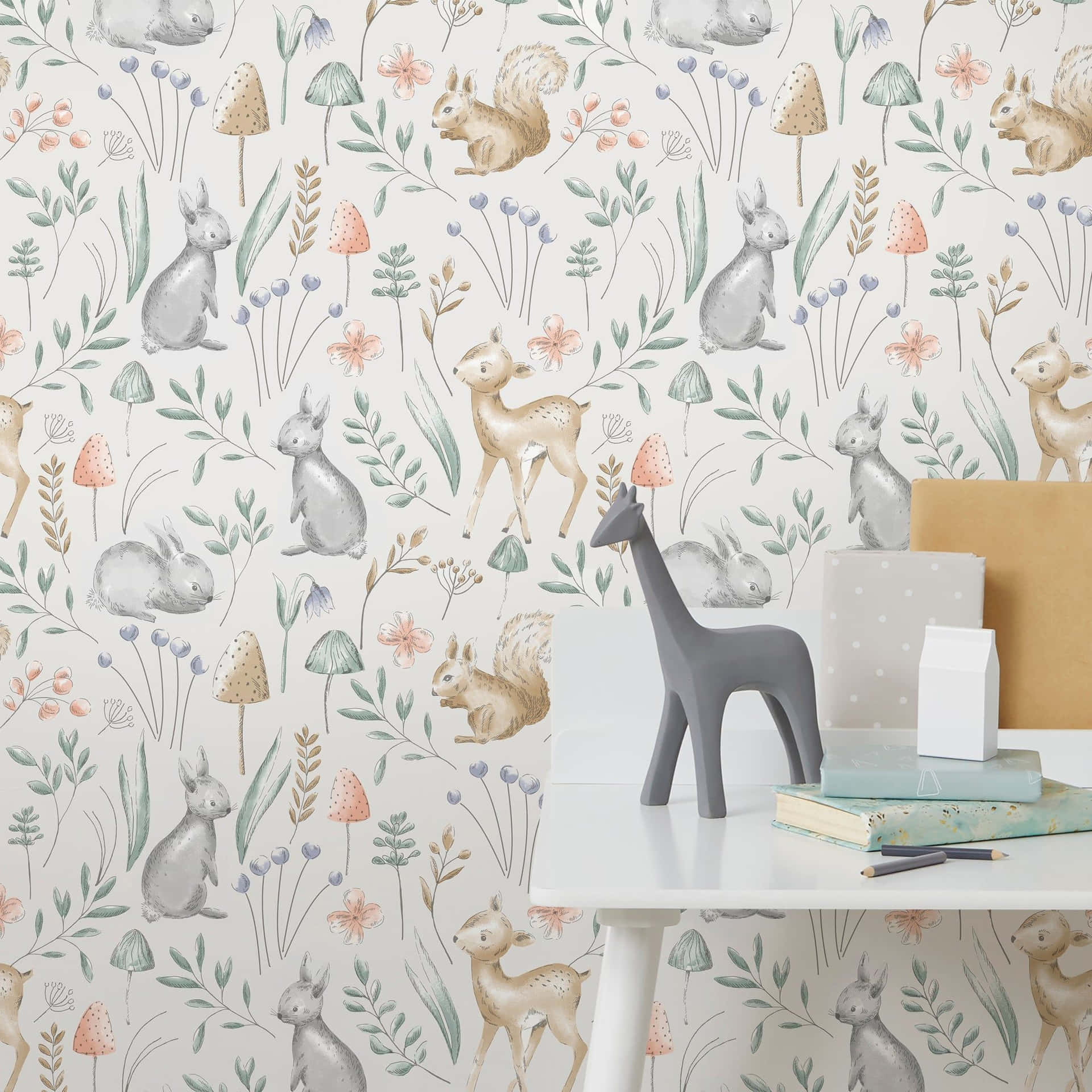 Woodland Creatures Nursery Wallpaper Wallpaper