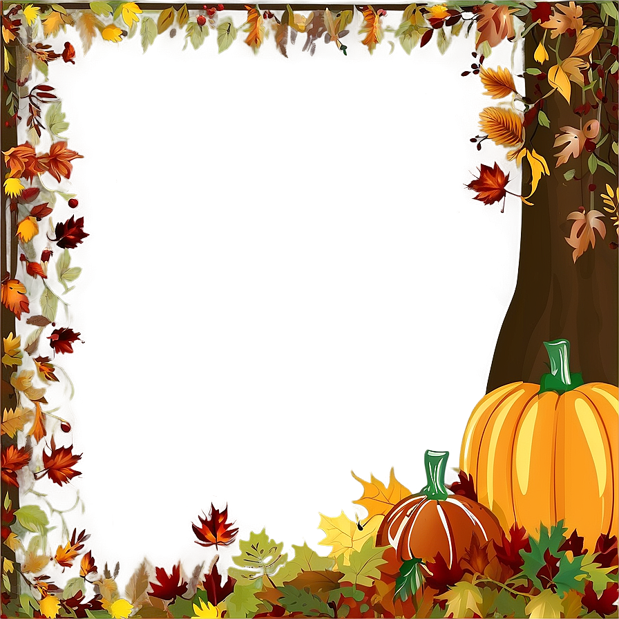 Woodland Thanksgiving Border Png 34 PNG