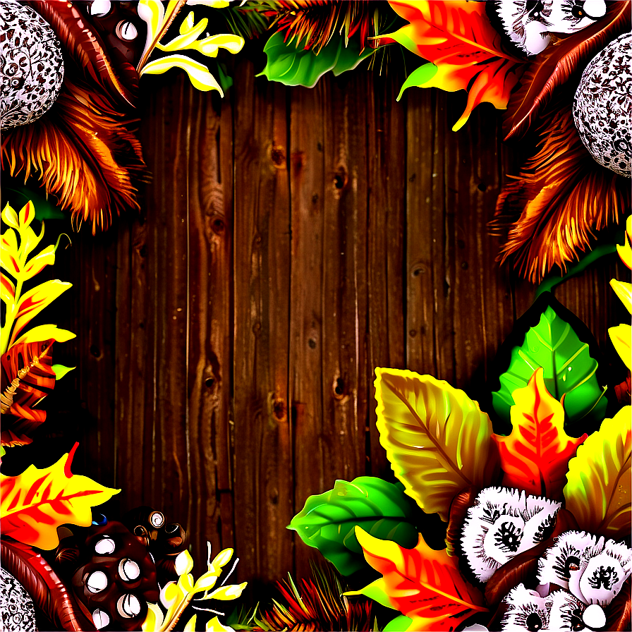 Woodland Thanksgiving Border Png 89 PNG