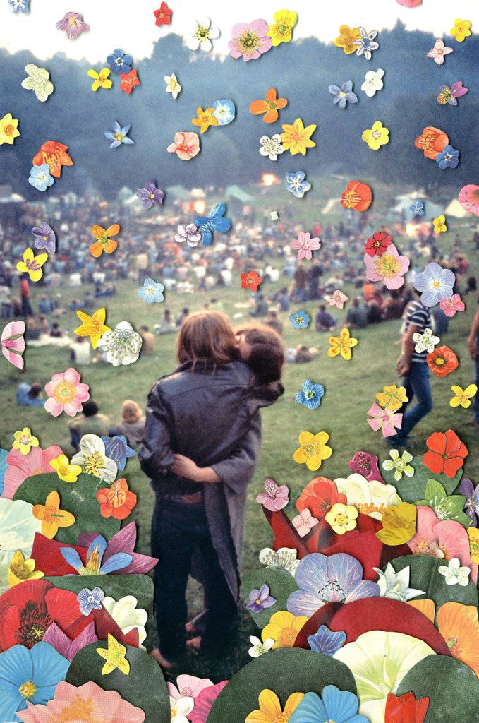 Amantes Do Festival De Woodstock Papel de Parede