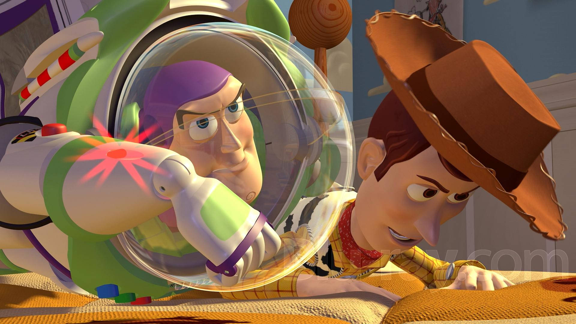 Woody And Buzz Aiming Background