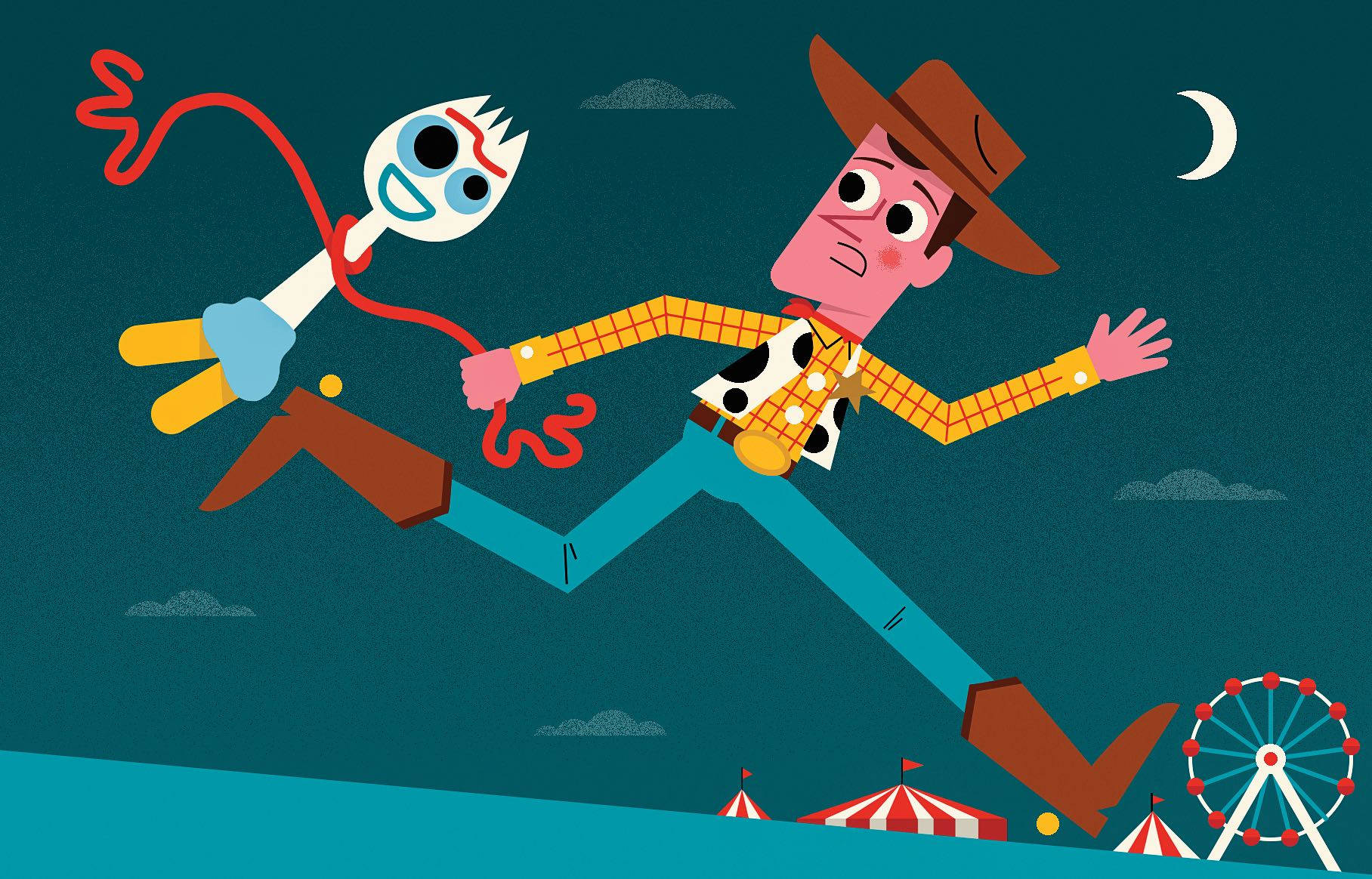 Woody And Forky Cartoon Background
