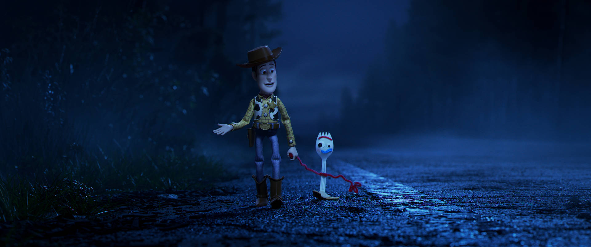 Woody And Forky Walking Wallpaper