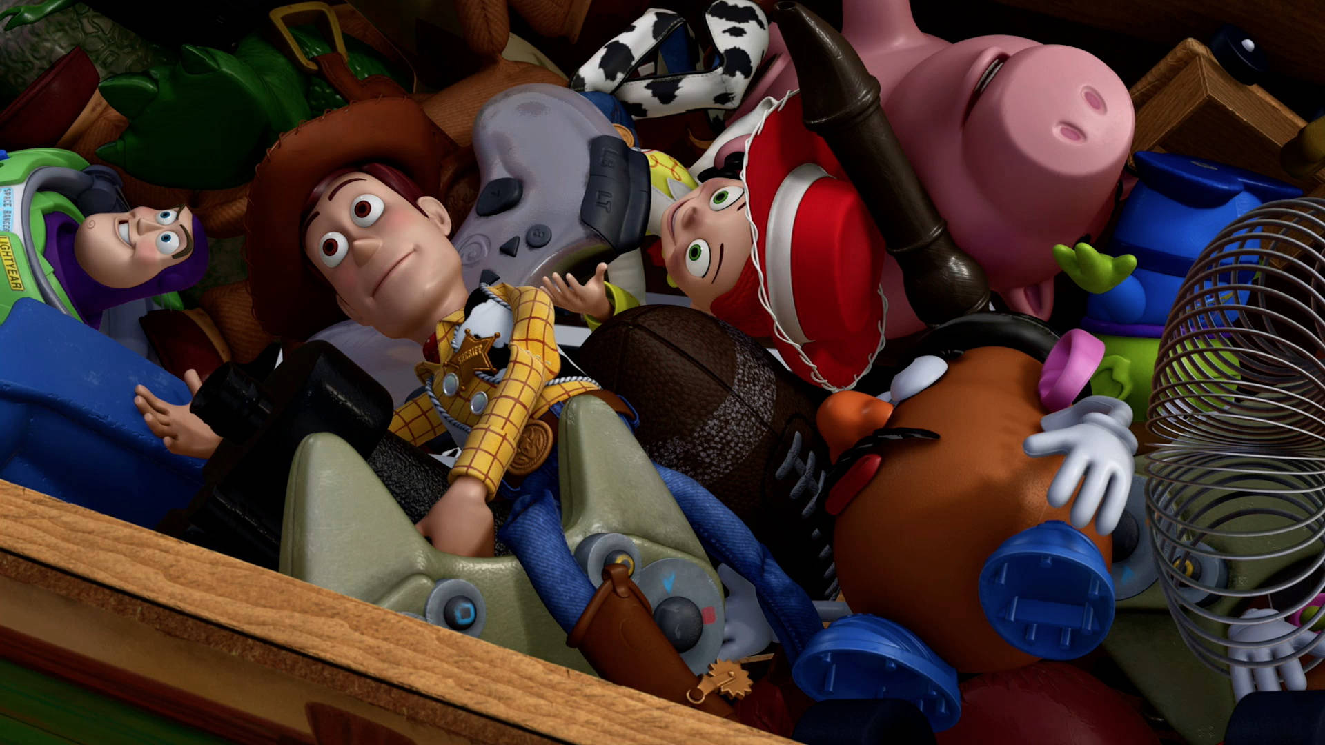 Woody And Friends In Chest Background