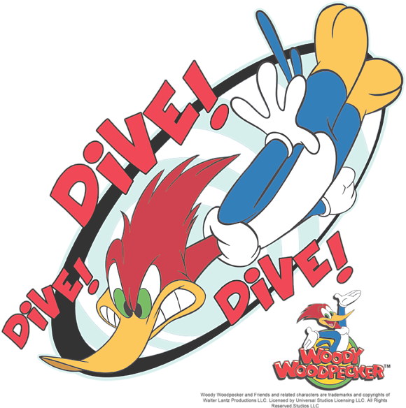 Woody Woodpecker Diving Animation PNG