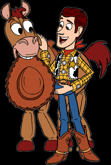 Woodyand Bullseye Toy Story Friends PNG