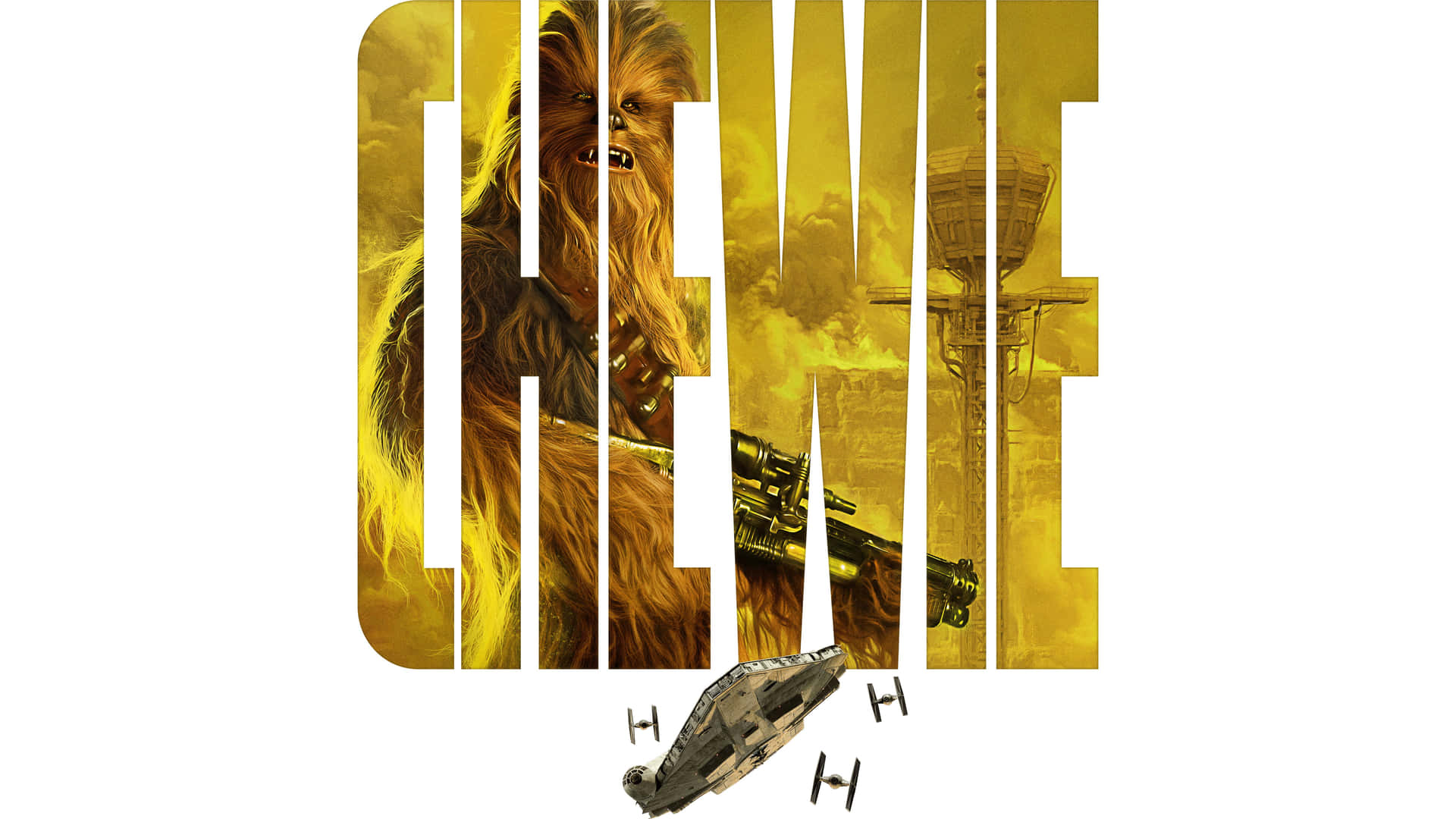 Wookiee standing noble against the galactic backdrop Wallpaper
