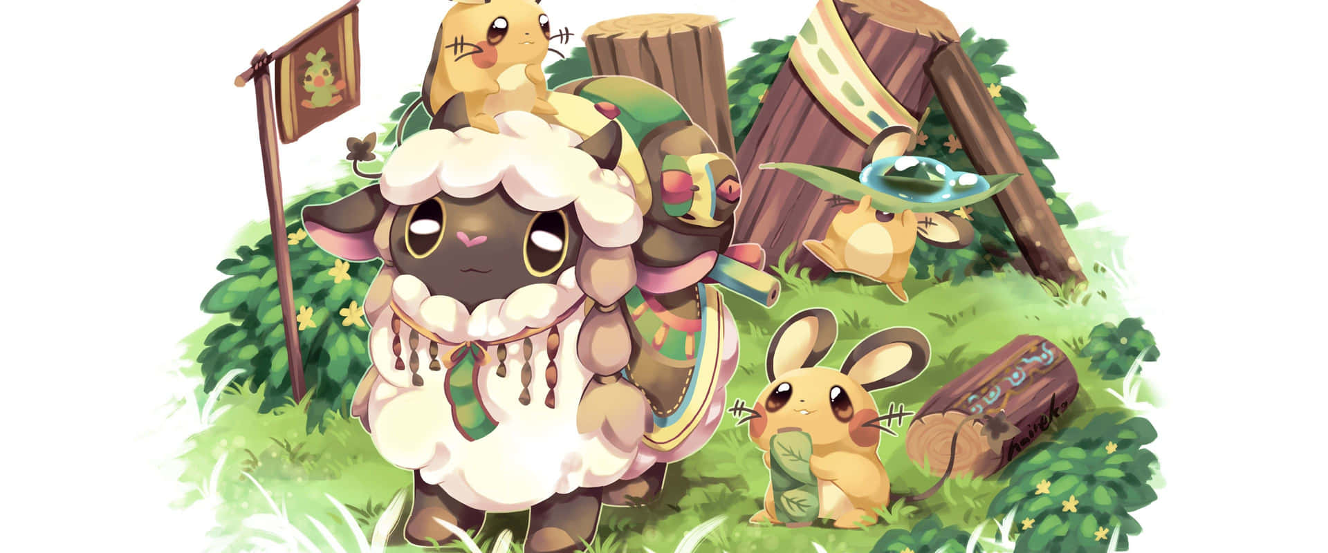 Wooloo And Dedenne Wallpaper