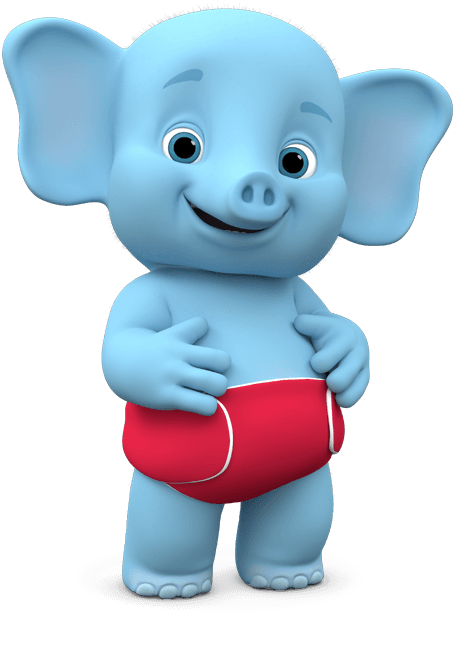 Word Party Animated Elephant Character PNG